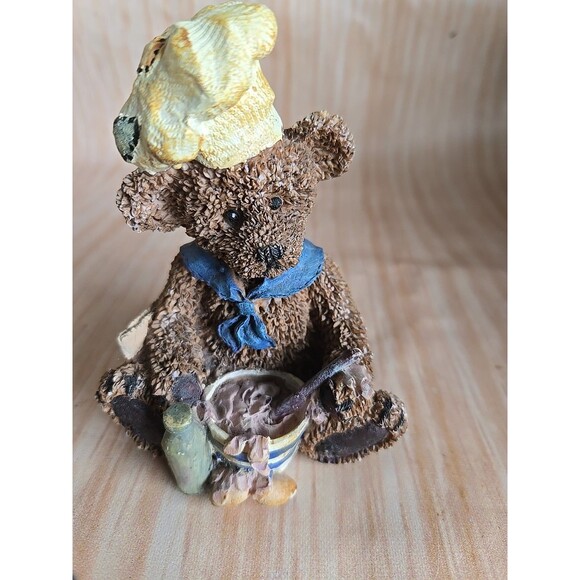 K's Collection Figurine COOKING Bear W BOWL CHEFS HAT 4" - Picture 2 of 9